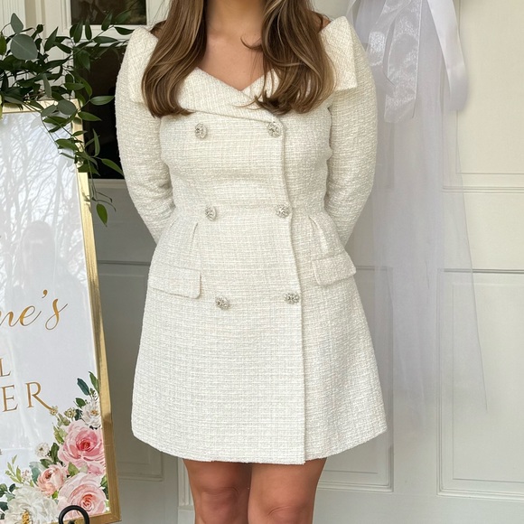 Self-Portrait Double Breasted Boucle Minidress Size 4 - Picture 5 of 5